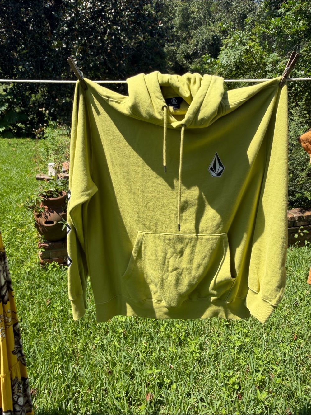 Volcom Lime Green Pullover Hoodie with Chest Logo